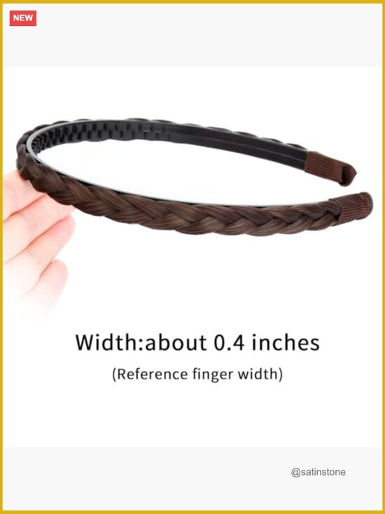 Slender Braided Headband with Teeth Synthetic Hair Plaited Headband main image 5
